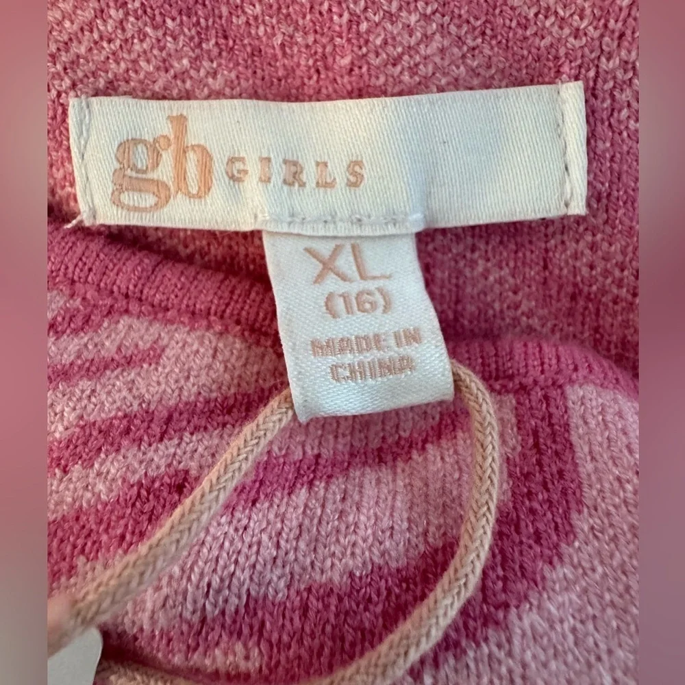 NWT Gianni Bini GB Girls Pink Marbled Mockneck Sweater Dress Size XL/16
